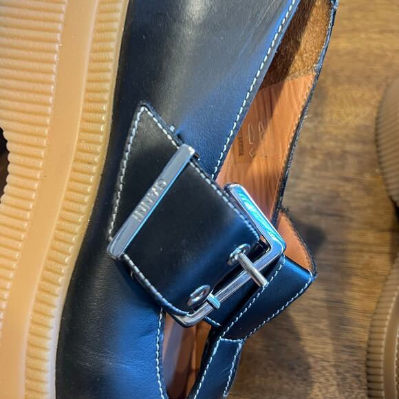 GANNI Creepers Black leather Platform loafers T-strap EU 39 - Picture 7 of 7